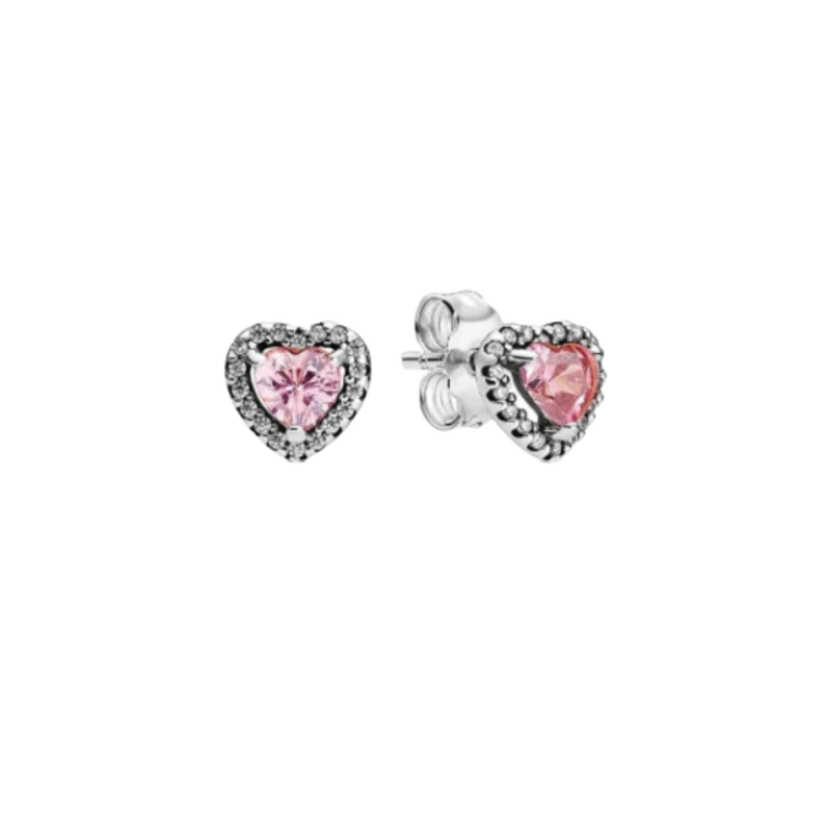 Aretes Corazón Rosa