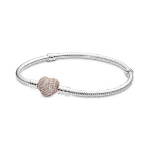 Pulsera Corazón rosa con brillos